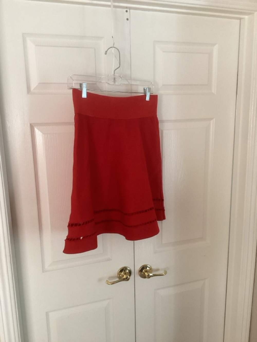 WOW couture Red Circle Skirt with Decorative Hem